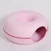 Factory Price Cat Tunnel Bed Solid Pattern Donut Shape Doughnut Felt Pet Accessories Comfortable Closed Tire for Pets