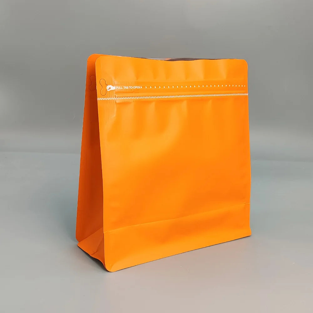 Classic Flat Bottom Pouch PE Zipper Packaging Bag for Food Pet Food Coffee Beans Tea Bags with Valve
