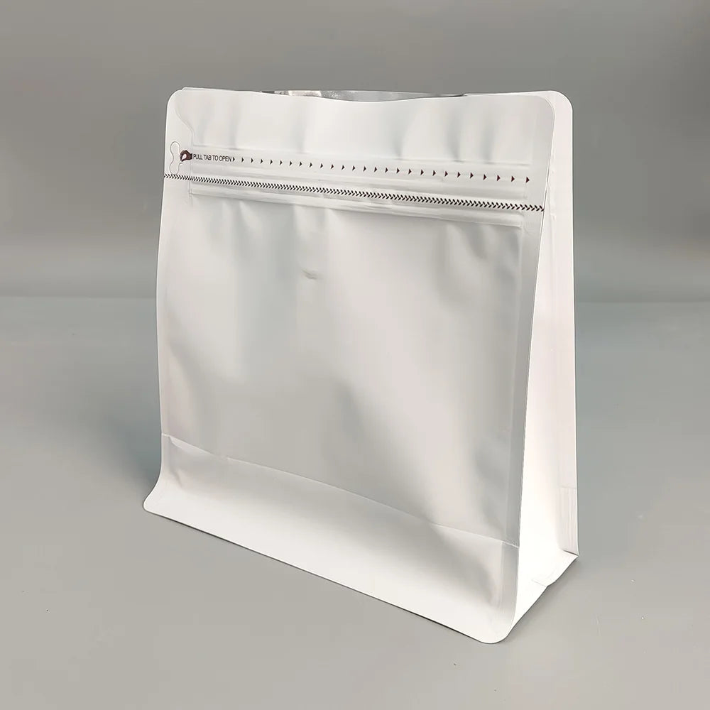 Classic Flat Bottom Pouch PE Zipper Packaging Bag for Food Pet Food Coffee Beans Tea Bags with Valve
