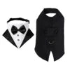Tanpopo Dog Tuxedo Suit and Colar Bandana Set Wedding Party Doggy Prince Bowtie Shirt Formal Pet Engagement Attire Birthday Gift