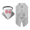Tanpopo Dog Tuxedo Suit and Colar Bandana Set Wedding Party Doggy Prince Bowtie Shirt Formal Pet Engagement Attire Birthday Gift