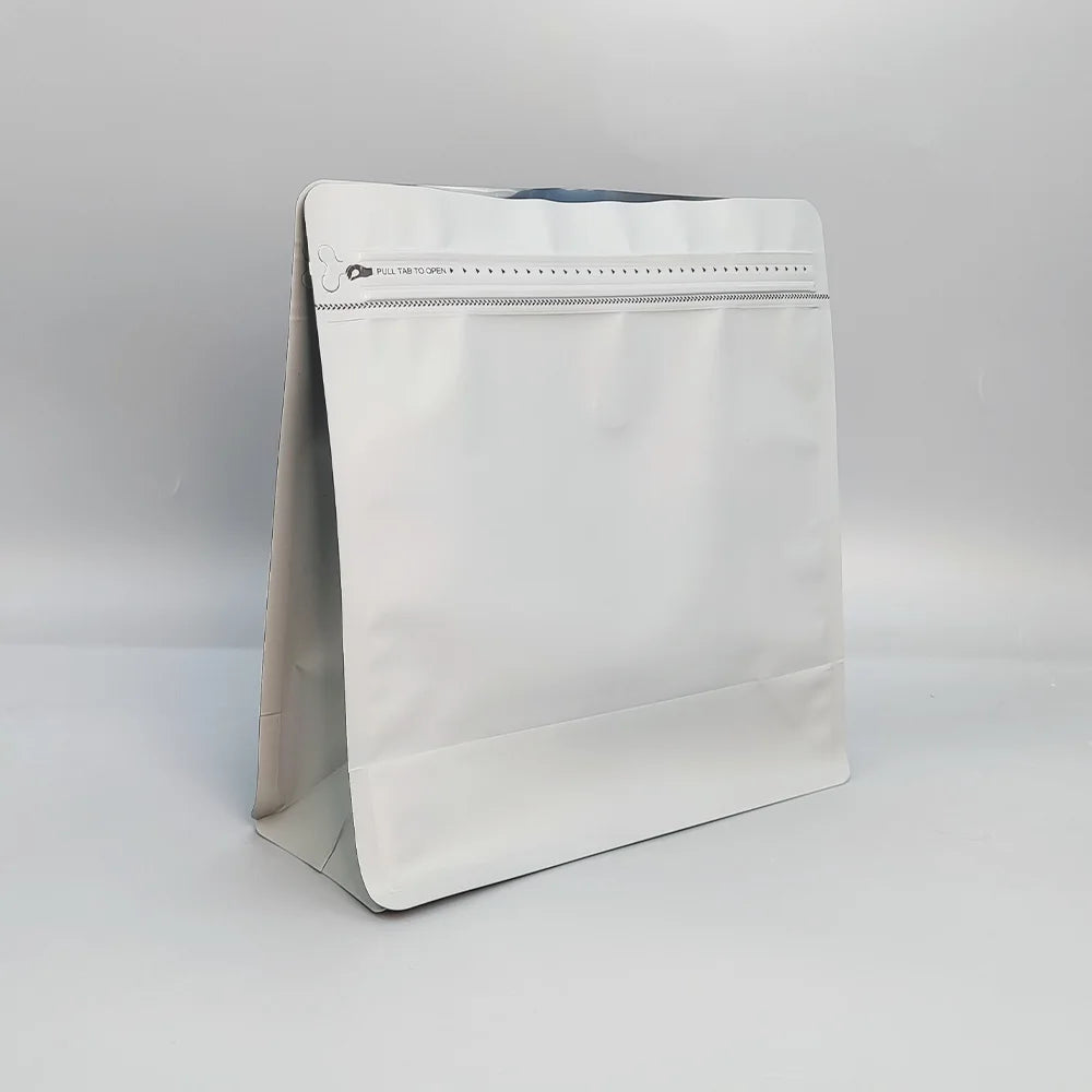 Classic Flat Bottom Pouch PE Zipper Packaging Bag for Food Pet Food Coffee Beans Tea Bags with Valve