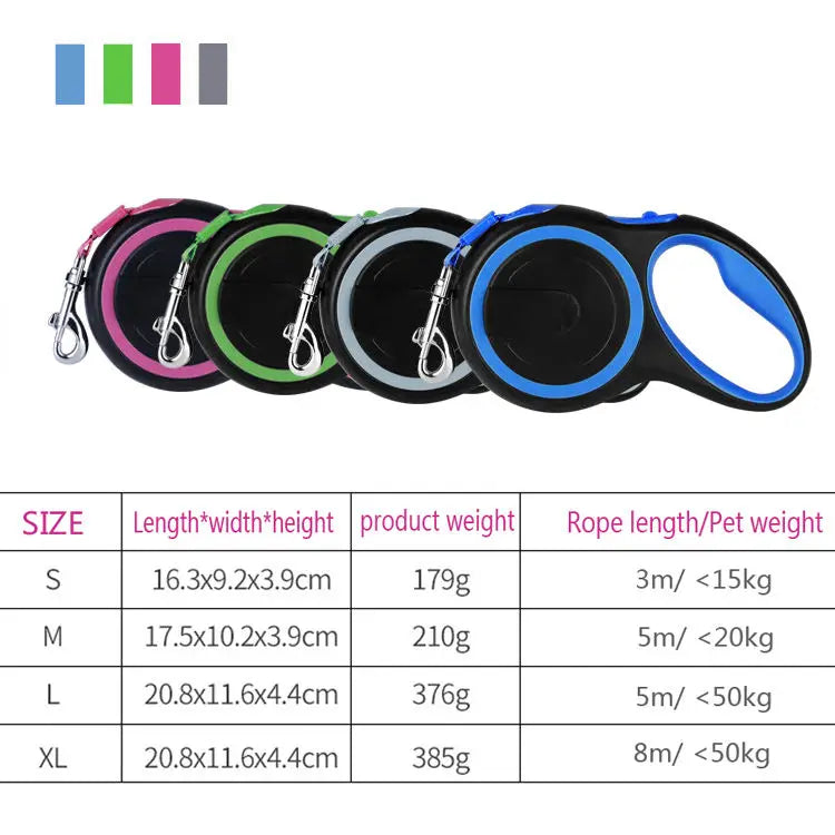 New Pet Products Label Wholesale Adjustable Automatic Heavy Duty Retractable Pet Nylon Material Dog Leash For Large Dog lead