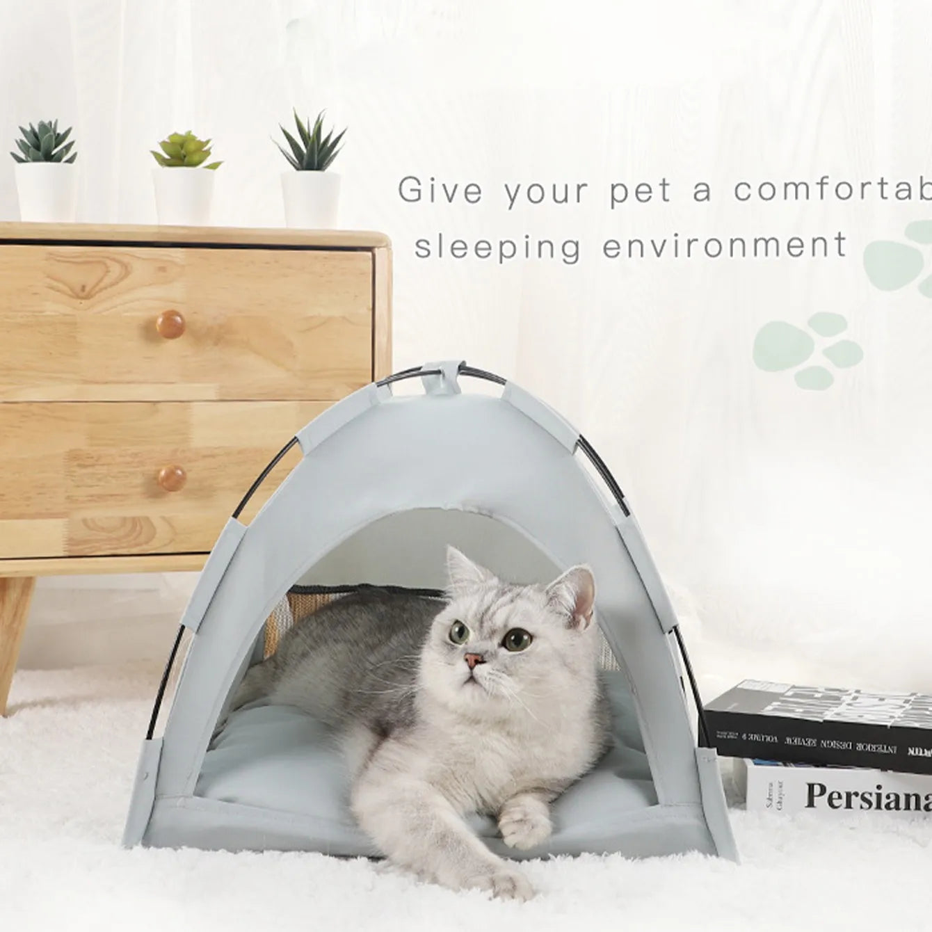 UFBemo Pet Products for Cats Sleeping Bed Cat Basket Beds Small Dogs Accessories Pet Houses Winter Tent Pet Bed