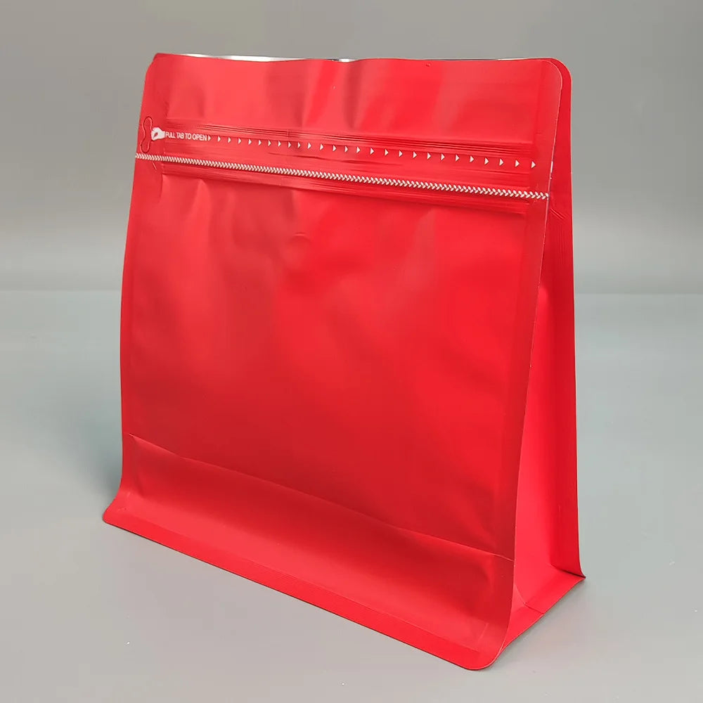 Classic Flat Bottom Pouch PE Zipper Packaging Bag for Food Pet Food Coffee Beans Tea Bags with Valve