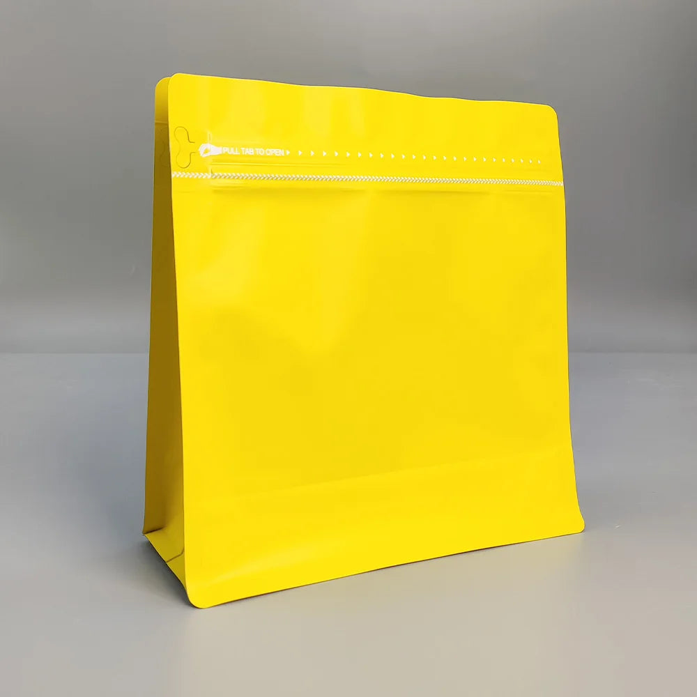 Classic Flat Bottom Pouch PE Zipper Packaging Bag for Food Pet Food Coffee Beans Tea Bags with Valve