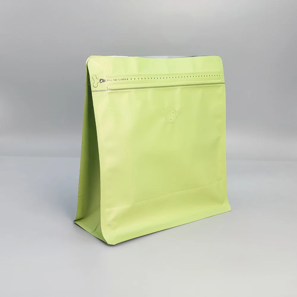 Classic Flat Bottom Pouch PE Zipper Packaging Bag for Food Pet Food Coffee Beans Tea Bags with Valve