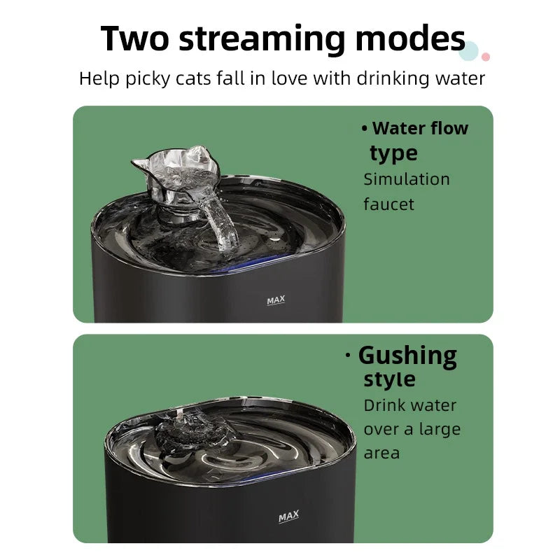 New Cat & Dog Water Dispenser Circulating Filter Flowing Smart Detachable Pet Feeder  Smart Detachable Design for Indoor Use