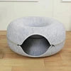 Factory Price Cat Tunnel Bed Solid Pattern Donut Shape Doughnut Felt Pet Accessories Comfortable Closed Tire for Pets