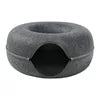 Factory Price Cat Tunnel Bed Solid Pattern Donut Shape Doughnut Felt Pet Accessories Comfortable Closed Tire for Pets