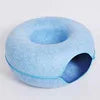 Factory Price Cat Tunnel Bed Solid Pattern Donut Shape Doughnut Felt Pet Accessories Comfortable Closed Tire for Pets