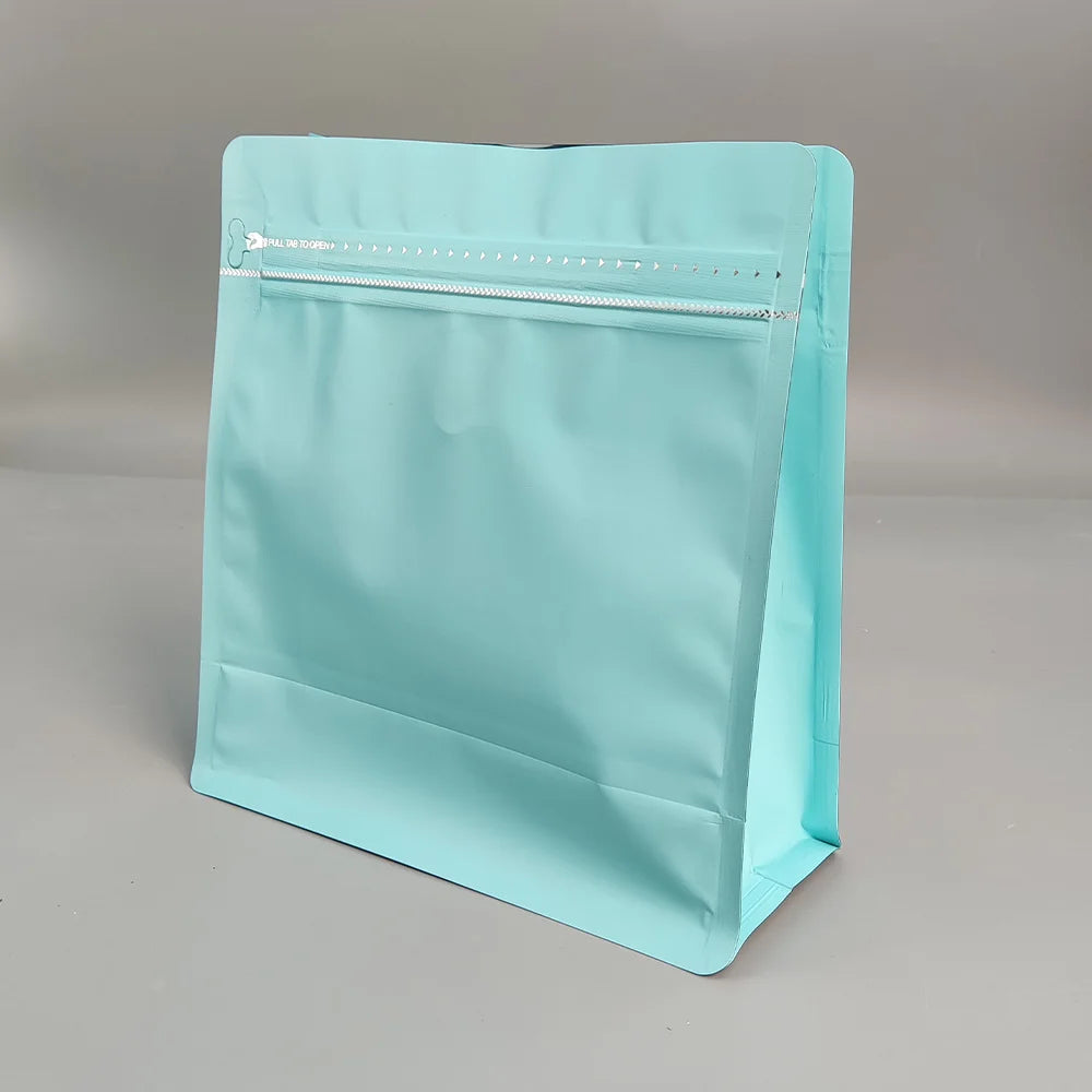 Classic Flat Bottom Pouch PE Zipper Packaging Bag for Food Pet Food Coffee Beans Tea Bags with Valve
