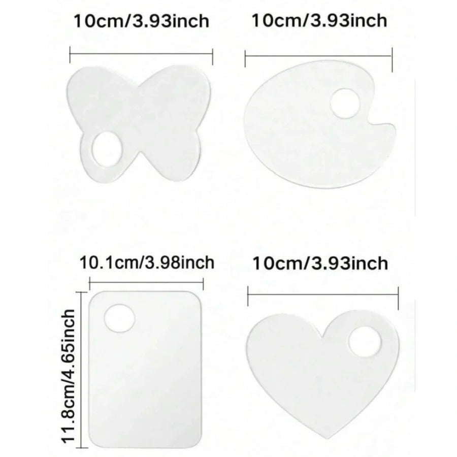Clear Acrylic Makeup Mixing Palette Portable Multifunction Cosmetic Foundation Art Blending Palette for Eyeshadow Lipstick Nail