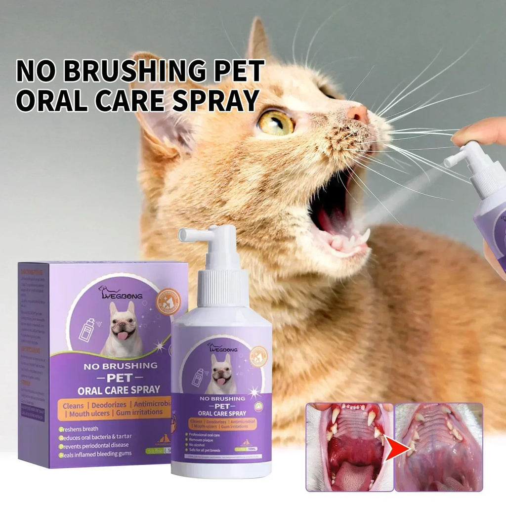 50mlPet Oral Cleanse Spray Dogs Cats Teeth Clean Deodorant Prevent Calculus Remove Kitten Bad Breath Pet Supplies Freshen Breath