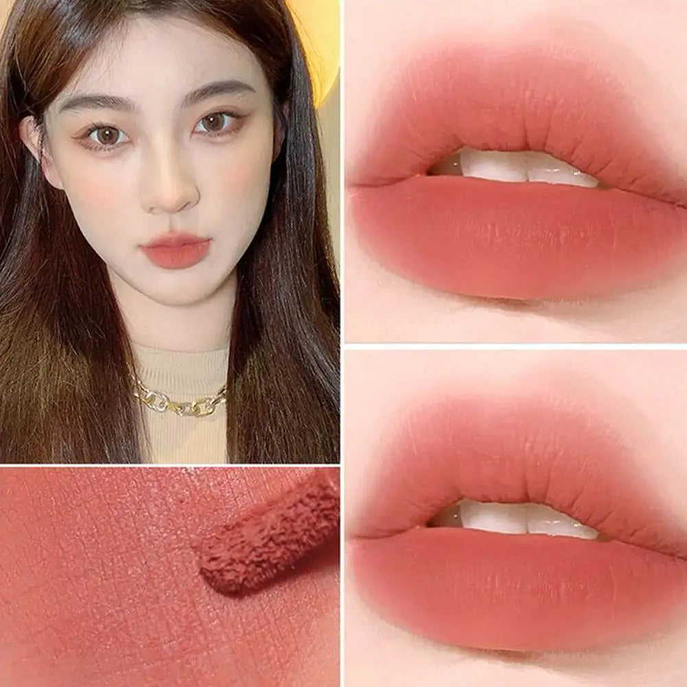 Candied Cherry Blossoms Pink Lip Glaze Velvet Matte Non-fading Lip Cream Mud Waterproof Lip Gloss Women Makeup