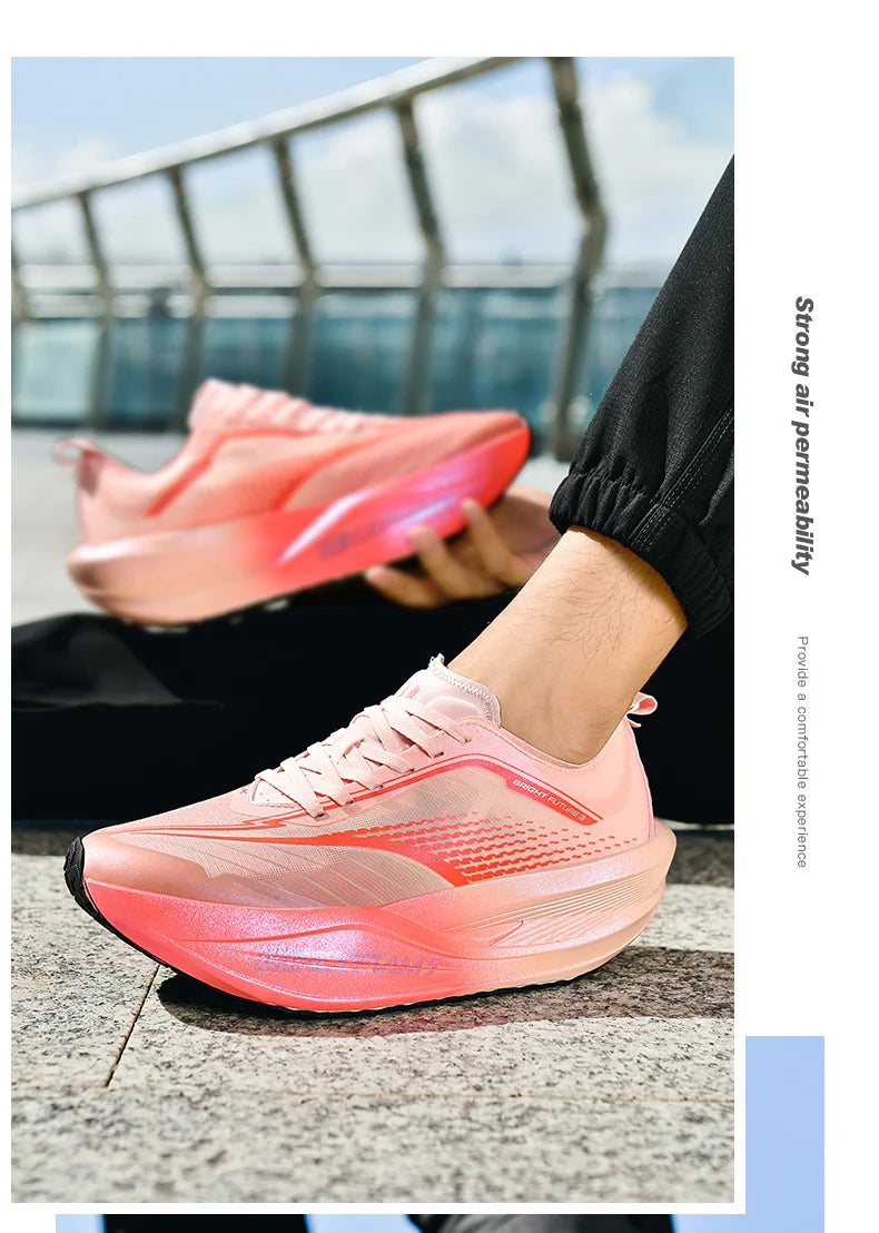 Running Shoes Men Carbon Plate Speciality Marathon Sports Breathable Lightweight Women's Comfortable Nonskid Leisure Sneakers