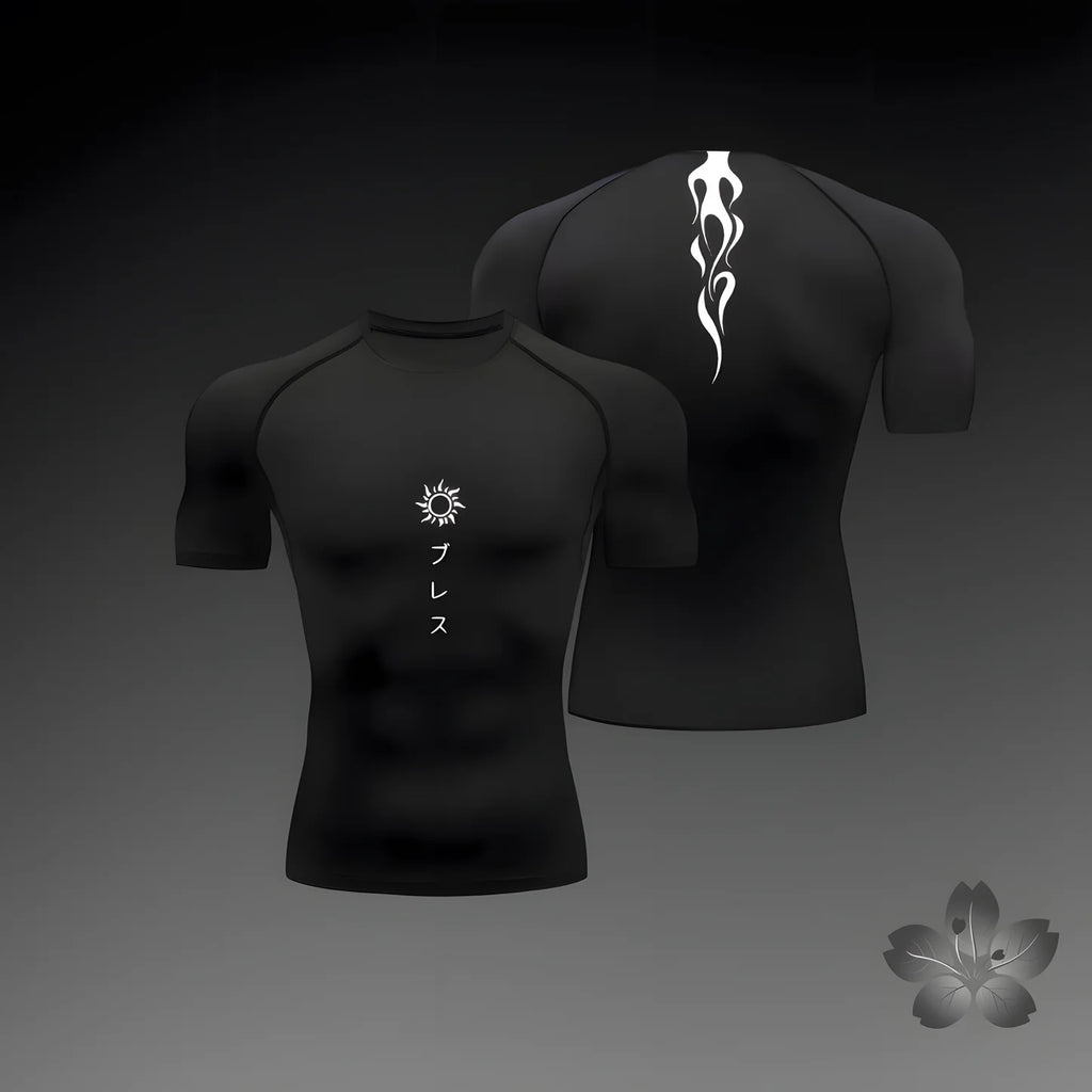Men's compression shirt, fitness exercise, running, tight fitting gym T-shirt, sports and fitness top T-shirt, summer