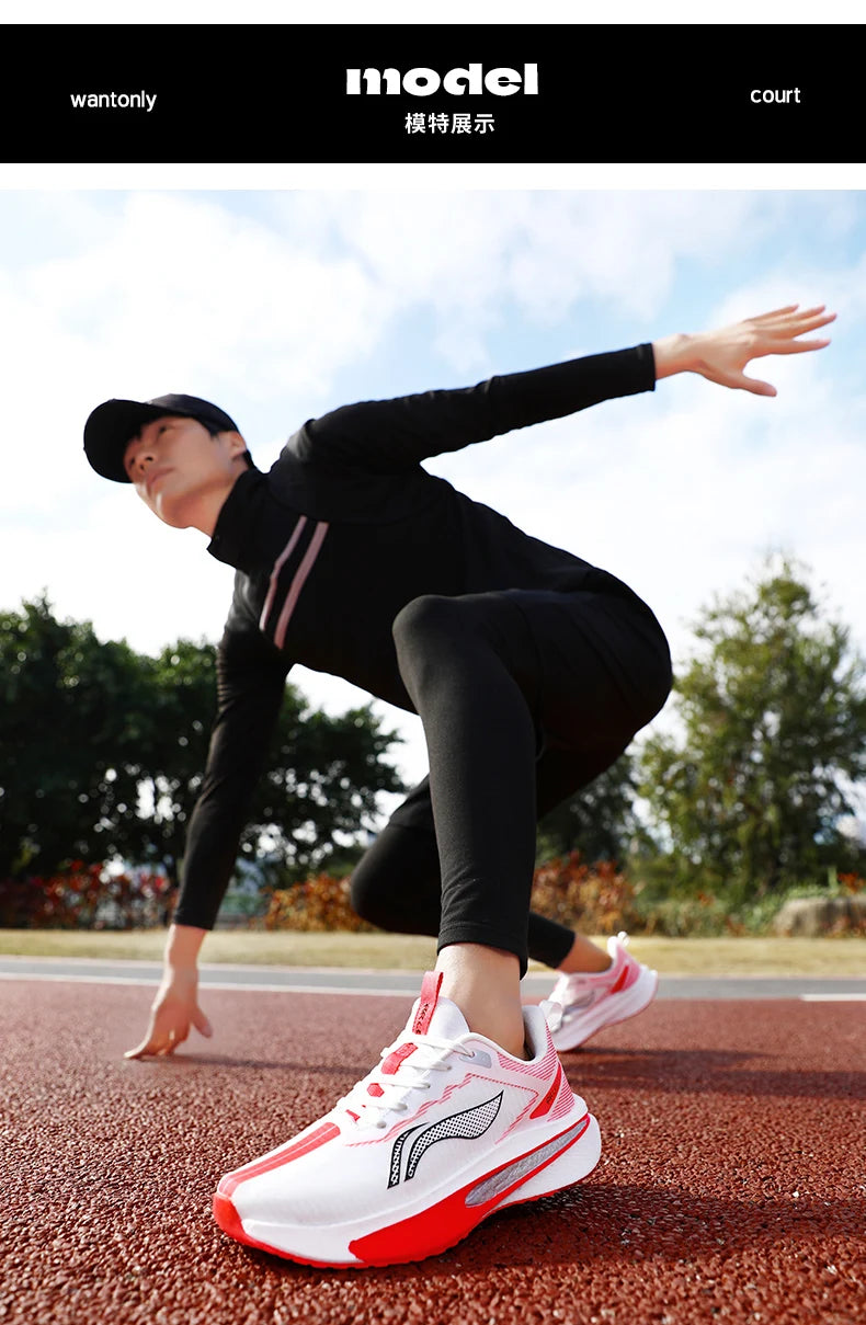 Sports Shoes for Men Air Cushion Jogging Shoes Running Shoes Carbon Board Marathon Breathable Lightweight Women Nonskid Sneakers