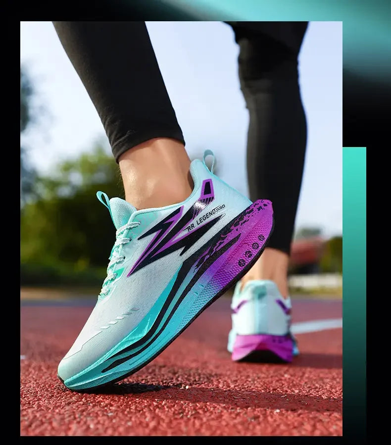 Sports and leisure shoes, men's shoes, marathon oversized air cushioned shoes, fly woven all season rubber, wear-resistant, anti