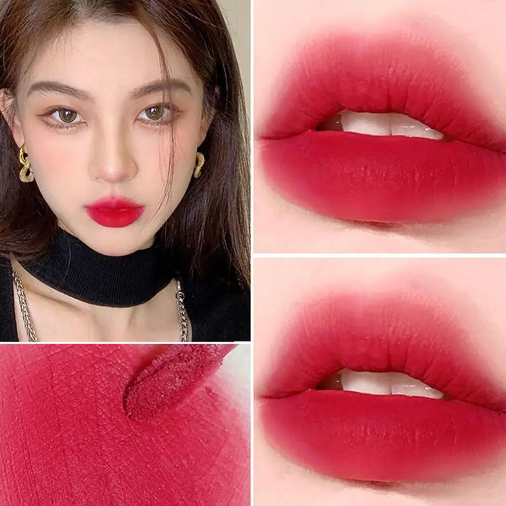 Candied Cherry Blossoms Pink Lip Glaze Velvet Matte Non-fading Lip Cream Mud Waterproof Lip Gloss Women Makeup