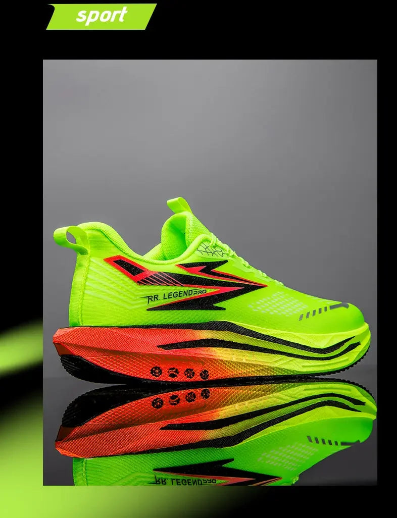 Sports and leisure shoes, men's shoes, marathon oversized air cushioned shoes, fly woven all season rubber, wear-resistant, anti
