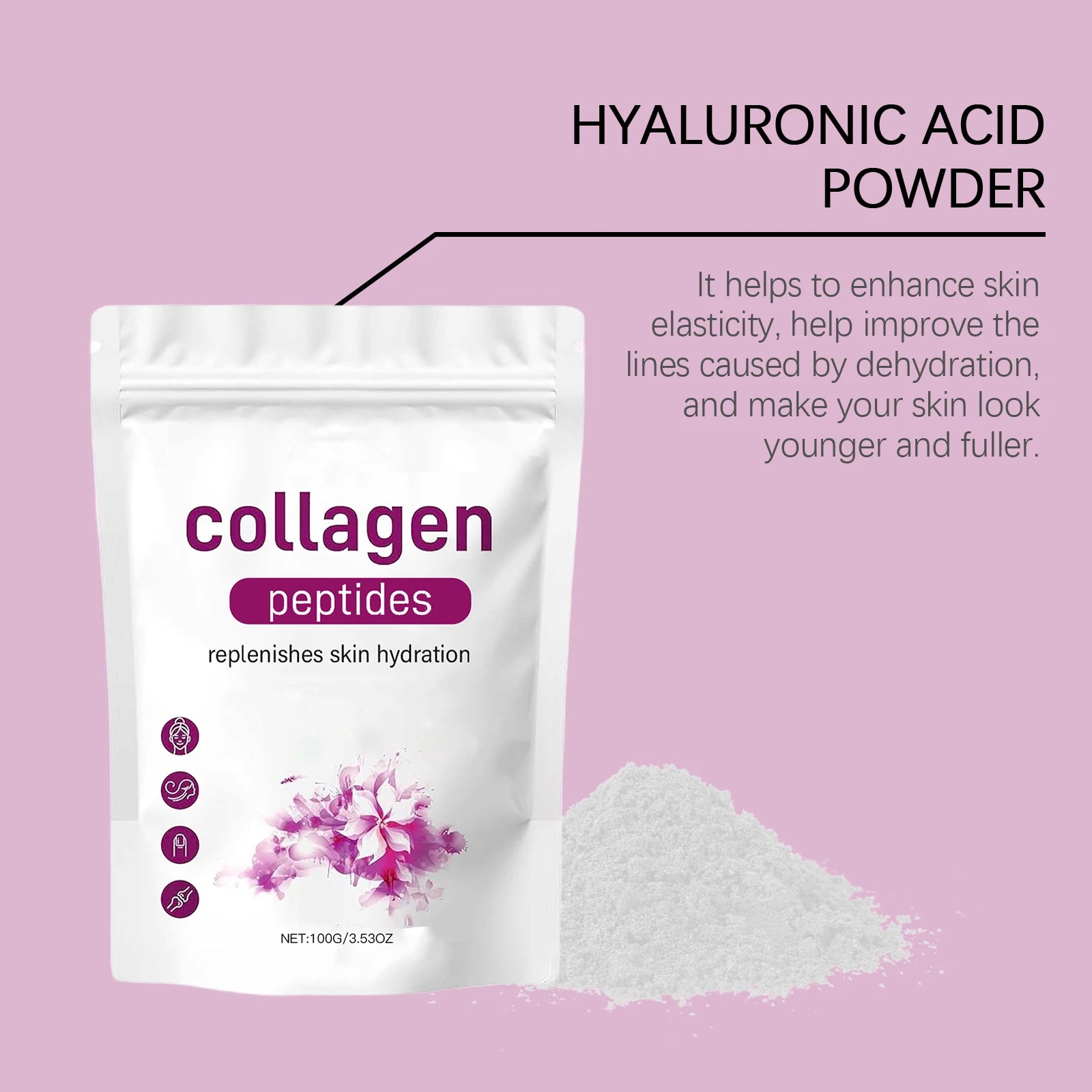 Hyaluronic Acid Facial Mask Powder Moisturize Firming Increase Skin Elasticity Repairing Keratin Brightening Facial Apply Mask