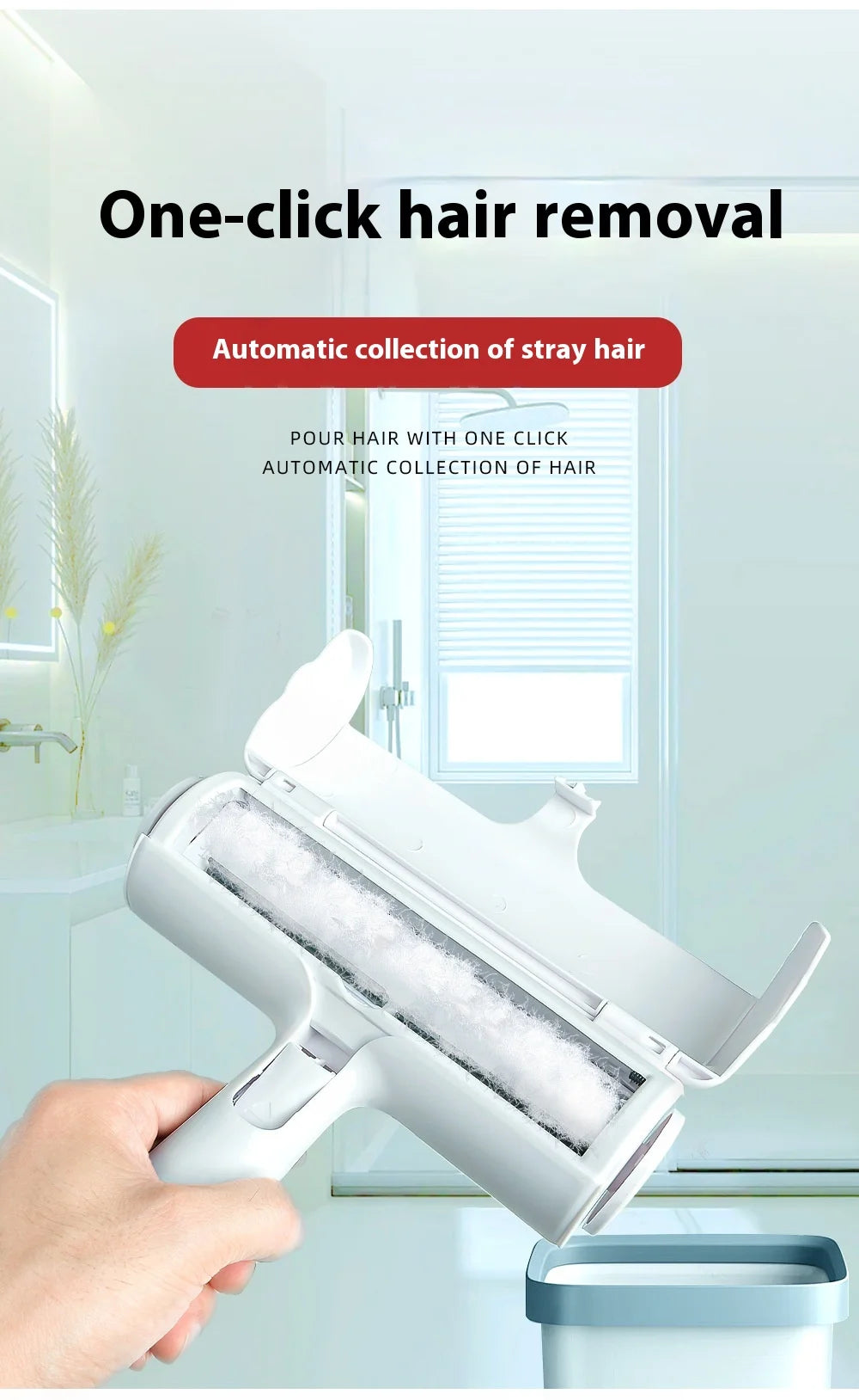 Pet Hair Remover Roller - Dog & Cat Fur Remover with Self-Cleaning Base - Efficient Animal Hair Removal Tool - Perfect for Furni