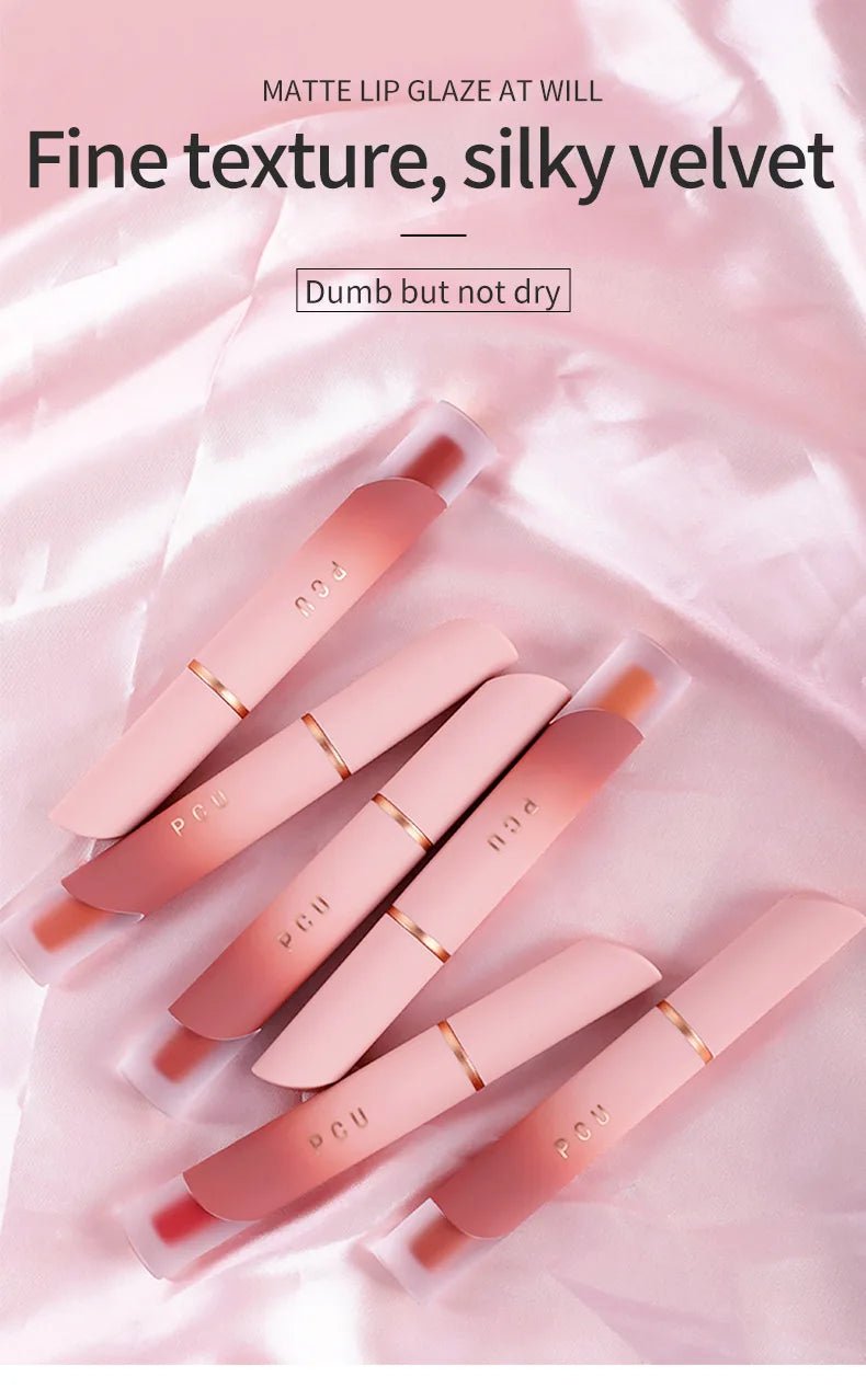 Dual-Use Liquid Matte Lipstick Lip Balm Pink Long-Lasting Non-Stick to Cup 6 Colors Available for Lip And Cheek Makeup