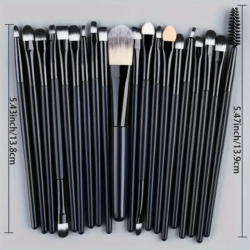 20Pcs Eye Makeup Brushes Set Detail Eyeshadow Brush Makeup Brush White Ultra Soft Eyeshadow Eyeliner Blending Makeup Tool