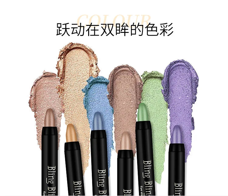 Bling Eye Shadow Pen 16 Colors Eyeshadow Stick Eyeshadow Palettes Women Bling Silkworm Pen Pearlescent Eye-shadow Glitter Pencil
