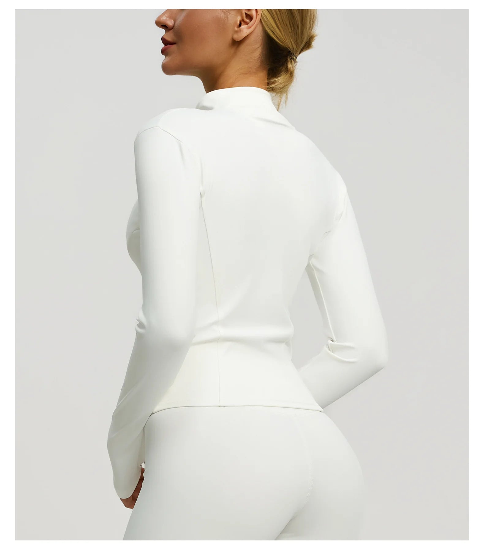 Slim Zipper Jacket Sports Jacket Women's Long Sleeved Tight Fitting Jacket Running Fitness Yoga Suit Top Peach Yoga Coat
