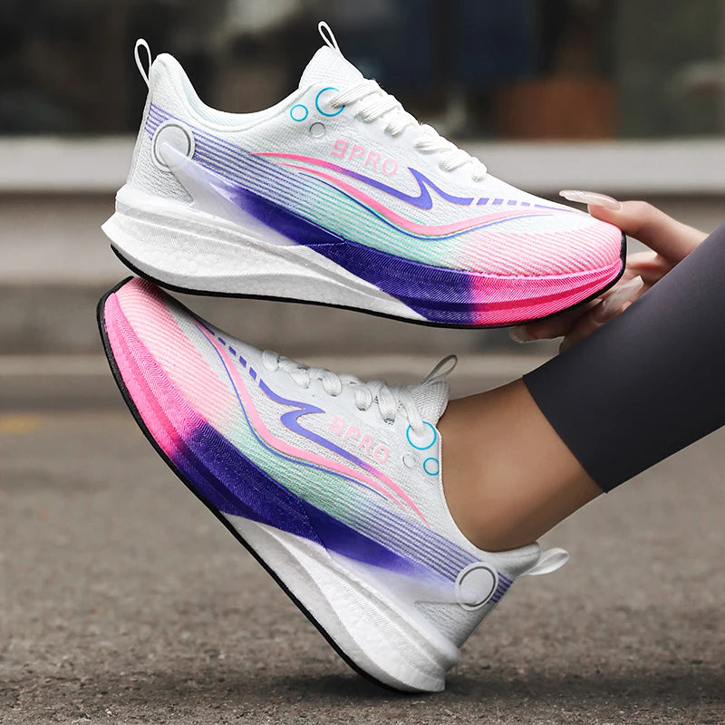 Sports Men Running Shoes Carbon Board Speciality Marathon Breathable Lightweight Women's Comfortable Nonskid Casual Sneakers New
