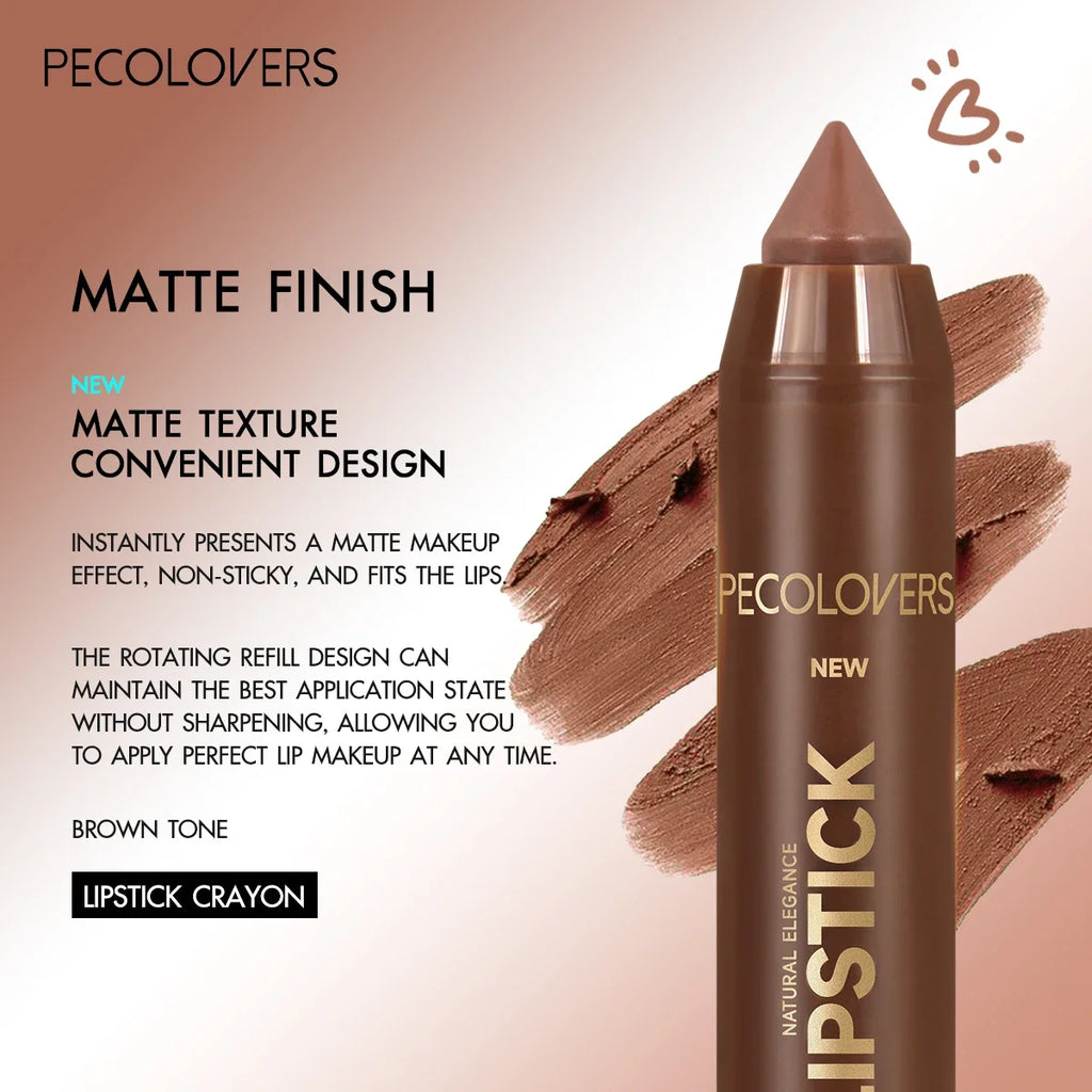 1PC Smooth Lipstick, Long Lasting, Waterproof, Color Rendering, Daily Use, Easy-Apply, Lip Makeup