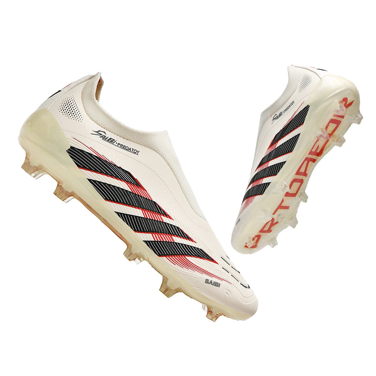 Sports breathable football shoes with FG/AG studs provide super strong grip and effectively protect the ankle