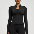 Slim Zipper Jacket Sports Jacket Women's Long Sleeved Tight Fitting Jacket Running Fitness Yoga Suit Top Peach Yoga Coat