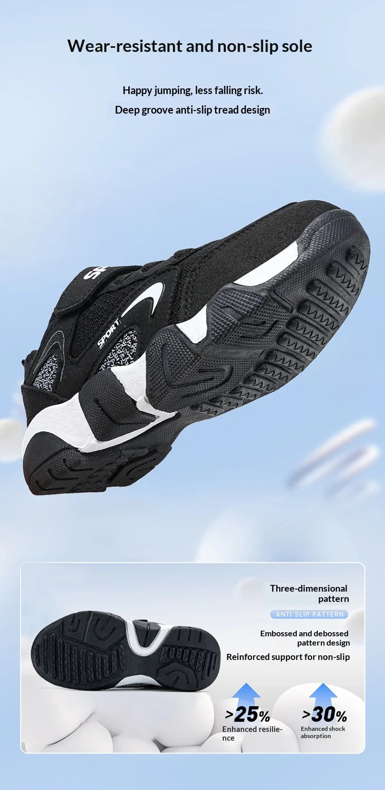 A pair of boys' sports shoes, with mesh upper, anti-slip and wear-resistant sole, and comfortable and soft upperFED-8877