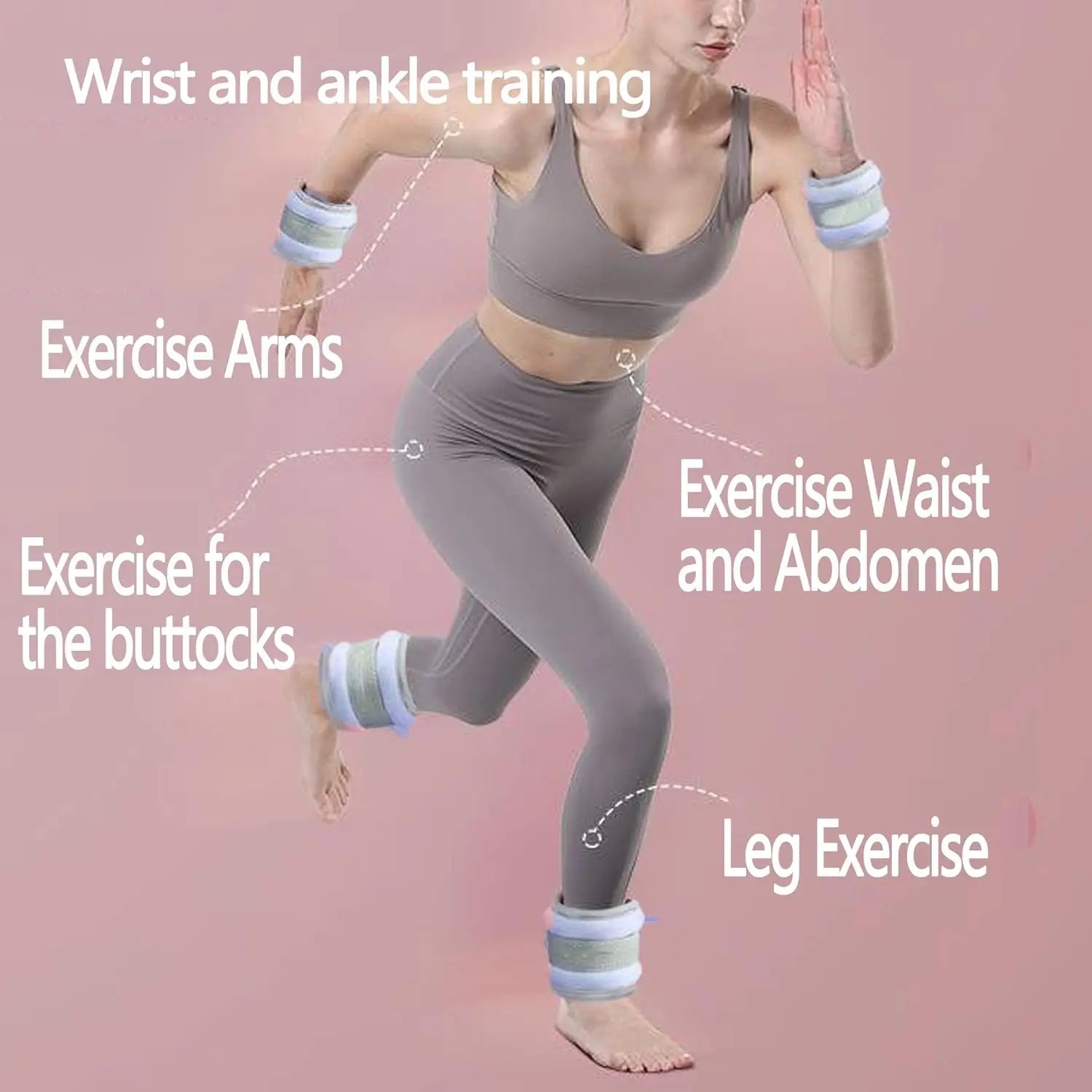 2pcs 0.25/0.5/0.75/1/2kg Wrist Ankle Sandbags Portable Fitness Training Weight Sandbag For Yoga Dancing Running Body Shaping