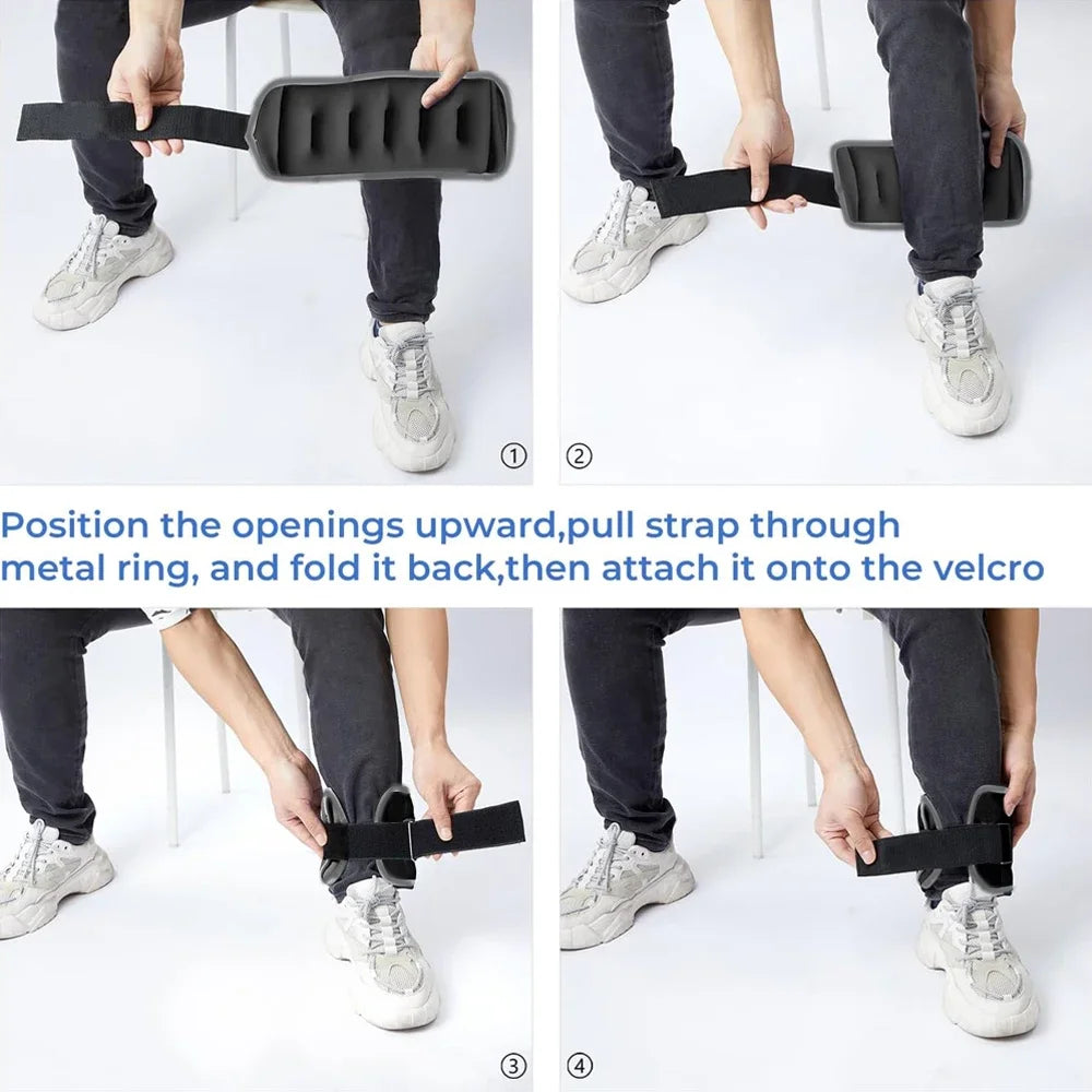 1Pair Adjustable Ankle Weights for Women Men,(0.5kg / 1kg Each Pack) Modularized Leg Wrist Weight Straps for Yoga,Running,Gym