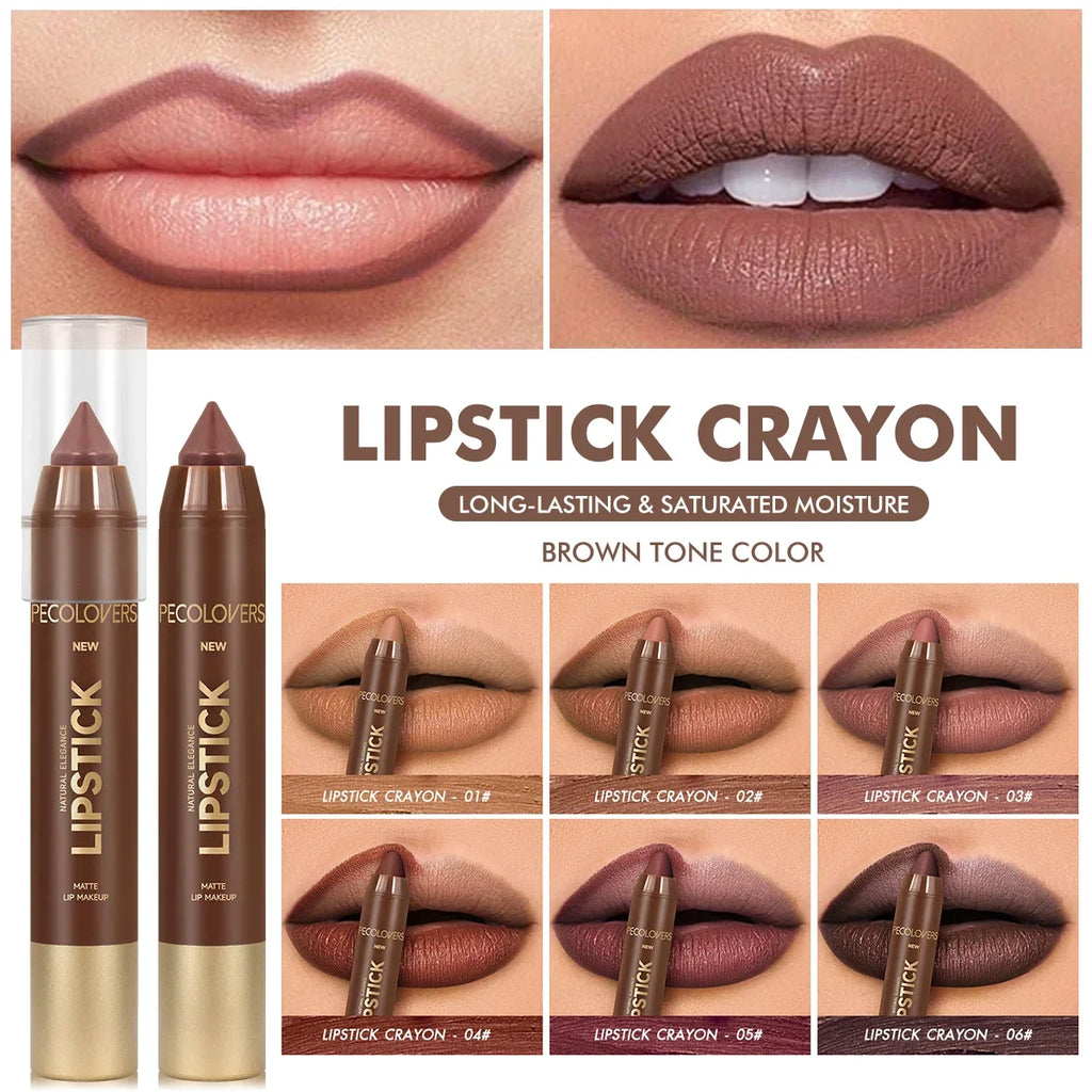 1PC Smooth Lipstick, Long Lasting, Waterproof, Color Rendering, Daily Use, Easy-Apply, Lip Makeup
