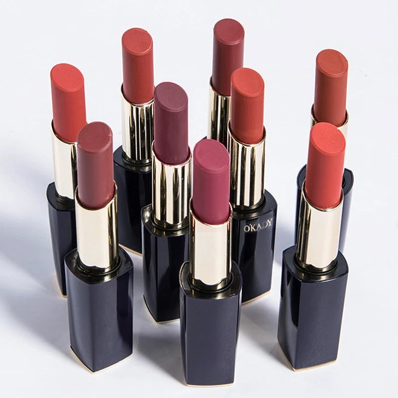 5 color Waterproof Non-stick Cup Round Tube Moisturizing easy to color Lip Gloss Lipstick Long-lasting Lip Lipstick Cosmetics
