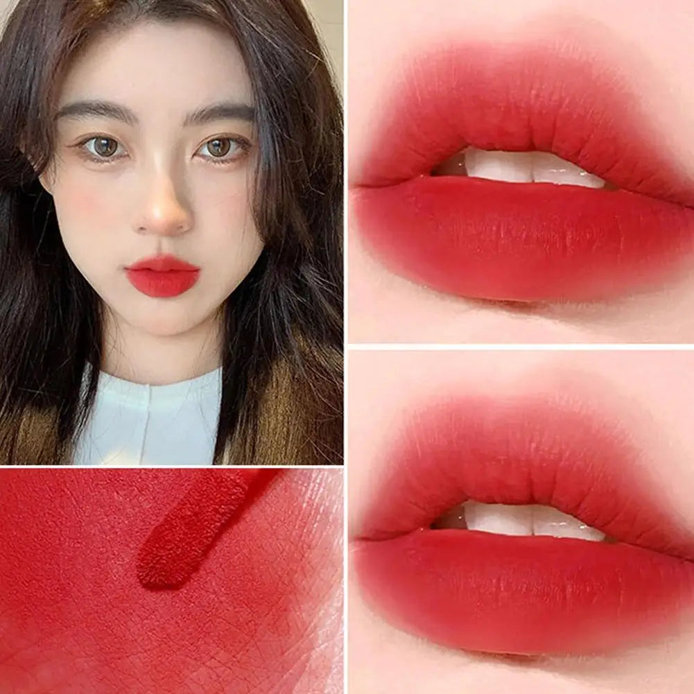 Candied Cherry Blossoms Pink Lip Glaze Velvet Matte Non-fading Lip Cream Mud Waterproof Lip Gloss Women Makeup