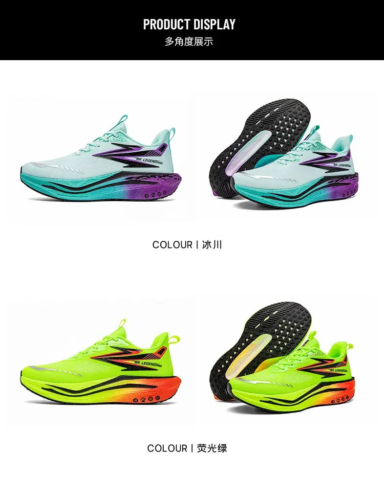 Sports and leisure shoes, men's shoes, marathon oversized air cushioned shoes, fly woven all season rubber, wear-resistant, anti