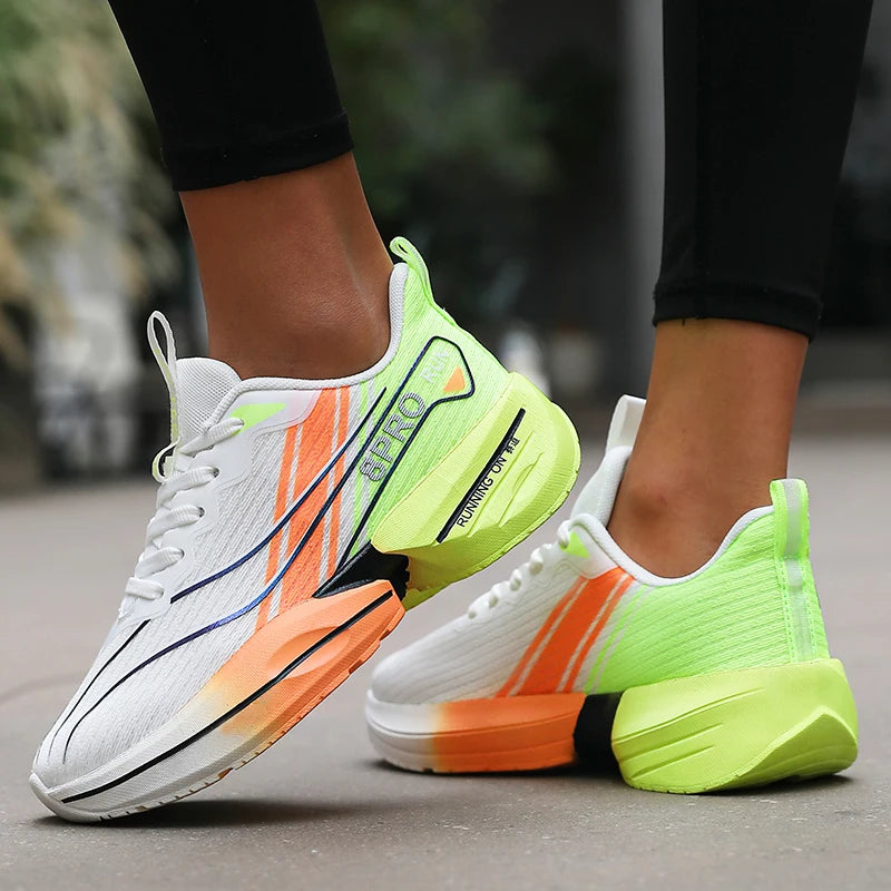 Men's Sports Running Shoes Breathable Lightweight Women's Carbon Plate Sports Anti Slip Tennis Shoes New 2025 Large Size 36 47