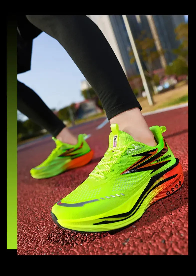 Sports and leisure shoes, men's shoes, marathon oversized air cushioned shoes, fly woven all season rubber, wear-resistant, anti