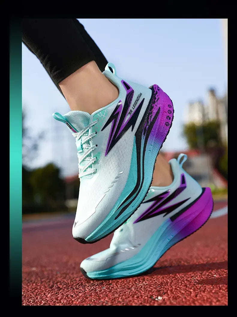 Sports and leisure shoes, men's shoes, marathon oversized air cushioned shoes, fly woven all season rubber, wear-resistant, anti
