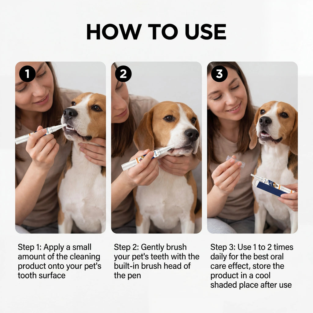 2pcs Pet Teeth Cleaning Pen for Dogs Cats Plaque Remover Fresh Breath Dental Care Kit Oral Hygiene Portable Brush Easy to Use