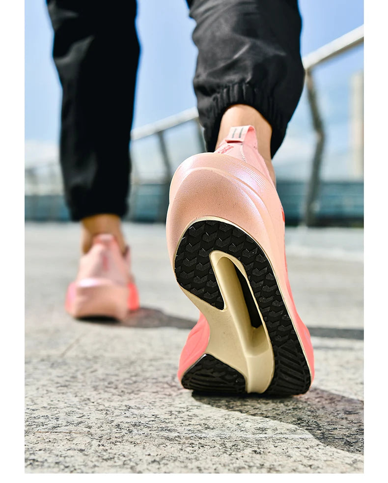 Running Shoes Men Carbon Plate Speciality Marathon Sports Breathable Lightweight Women's Comfortable Nonskid Leisure Sneakers
