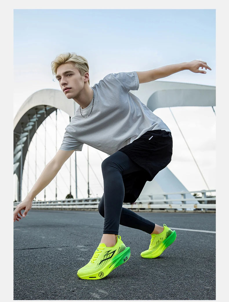 New Sports Shoes for Men Women Running Sneakers Carbon Plate Male Marathon Racing Shock-absorbing Athletics Sport Training Shoes