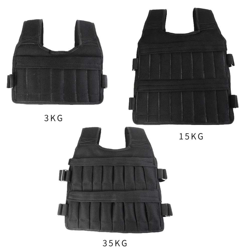 3/15/50kg Loading Weight Vest Adjustable Weighted Training Exercise Waistcoat Jacket Sand Clothing for Running Fitness Equipment
