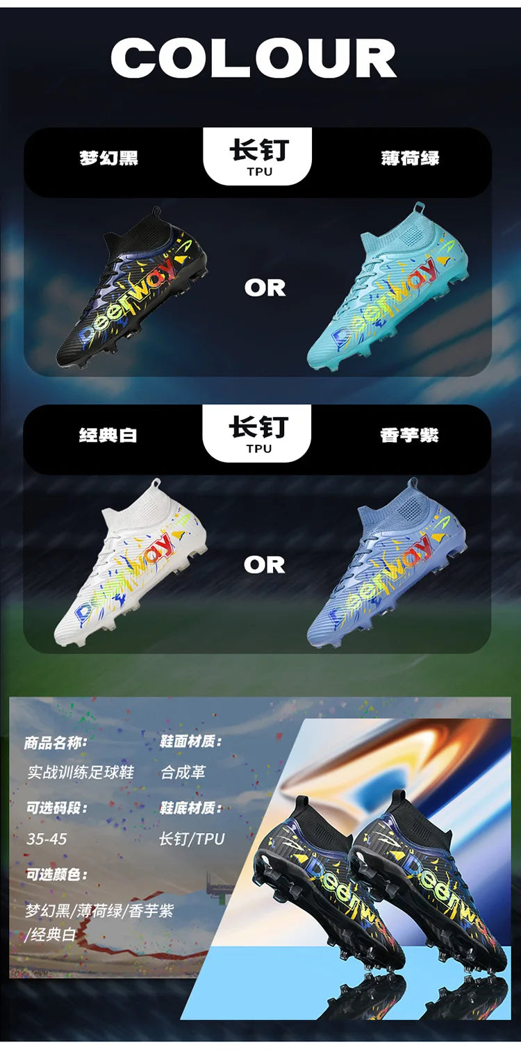 Wholesale Soccer Shoes for Men & Women, Long & Turf Studs Training Footwear for Students on Grass Fields